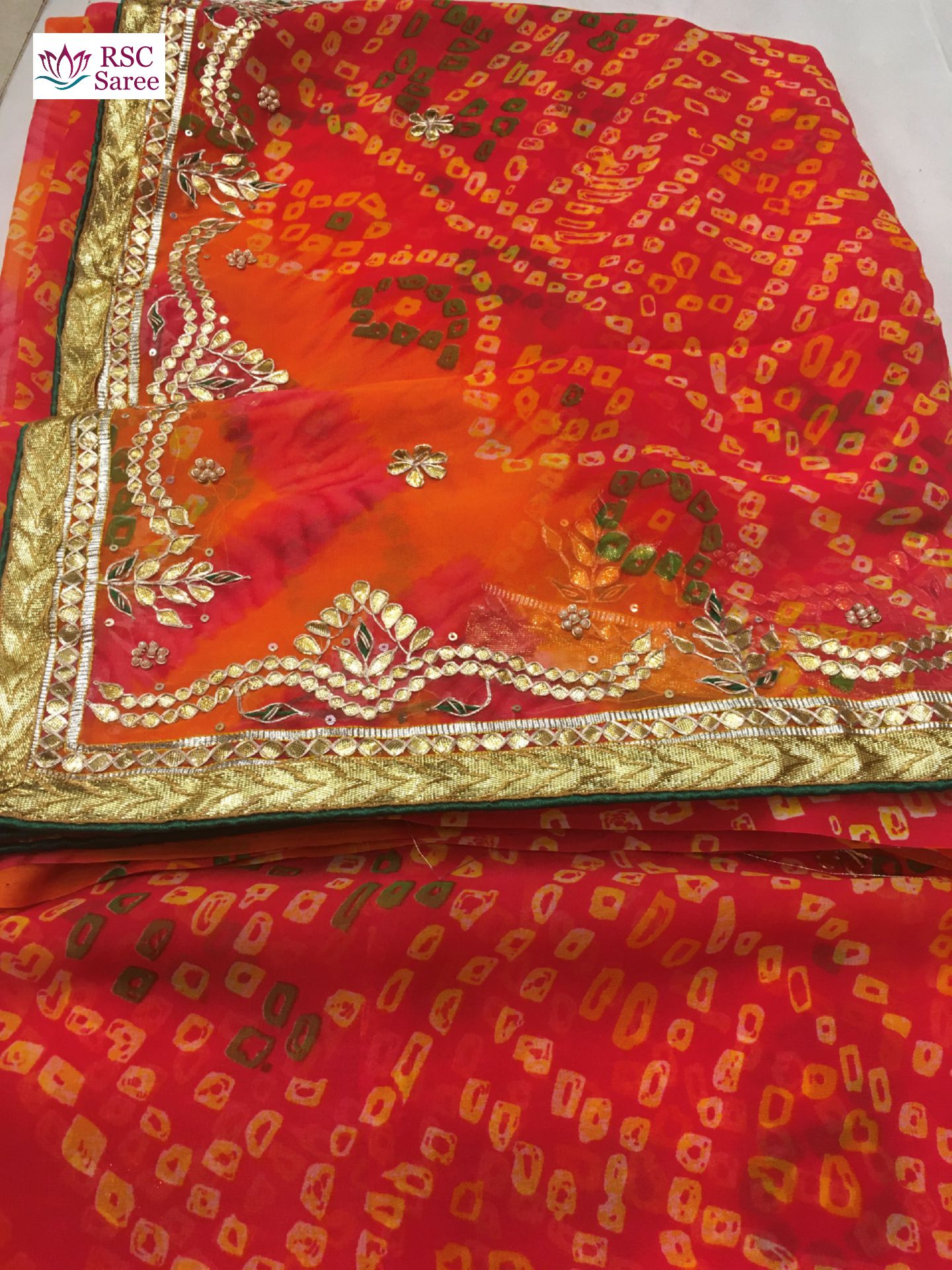 Embroidered Bandhani Sarees in Rampur - Dealers, Manufacturers & Suppliers  - Justdial