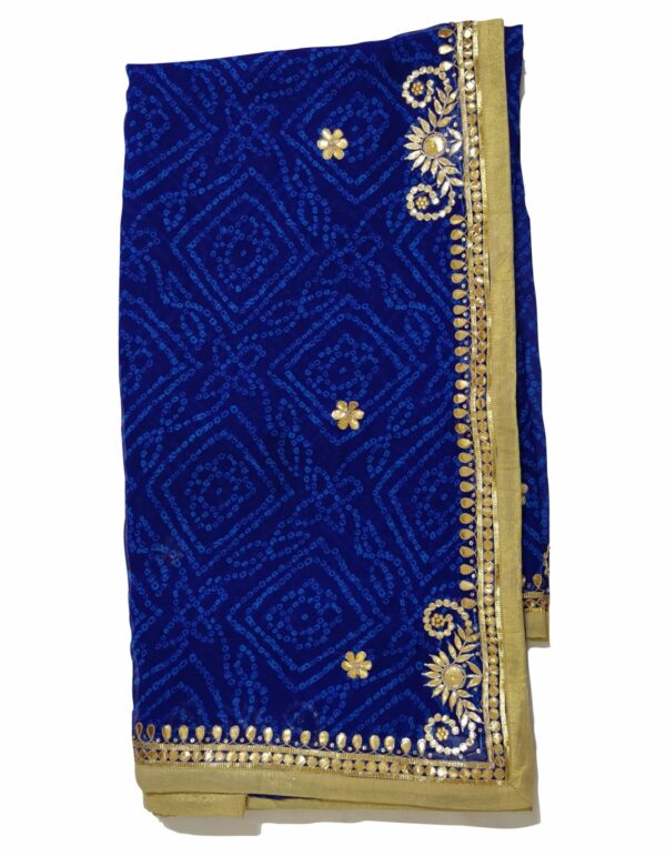 Leah Blue Bandhani Saree – Pratibha Sarees